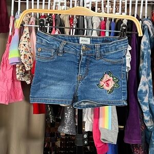 HUDSON blue denim with pink green floral size 4 shorts